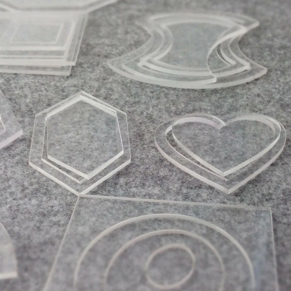 

27 Set Kit Reusable Patchwork Templates Sewing Craft DIY Tool Accessories Handmade Stencils Quilting Transparent Acrylic Ruler