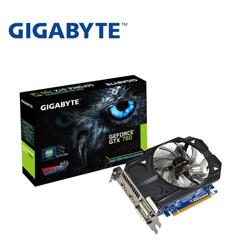 Видеокарта GIGABYTE GTX 750 2 Гб 128 бит GDDR5 видеокарты для nVIDIA Geforce GTX750 Hdmi Dvi б/у карты VGA в продаже gtx750ti