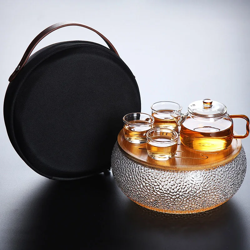 TANGPIN кофе и чай наборы для ухода за кожей Стекло Чайник gaiwan чашки Портативный Путешествия Чайный сервиз, кружка для вина - Цвет: Style B