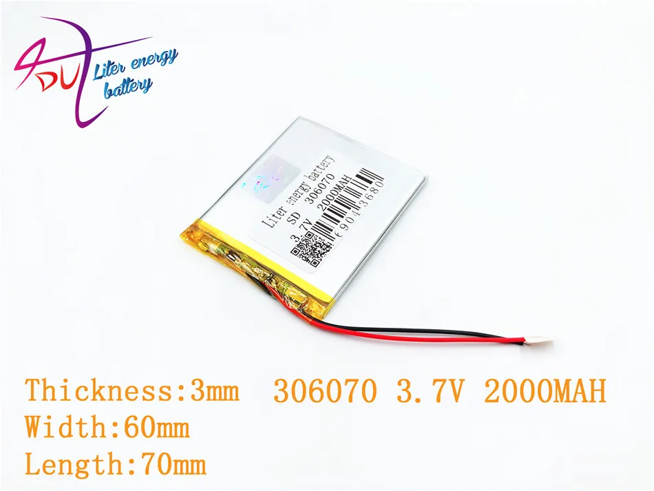 306070 036070 3,7 V 2000MAH перезаряжаемый литий-полимерный аккумулятор для psp, PDA gps DVR электронная книга планшет PC power Bank Wexler Book E6005