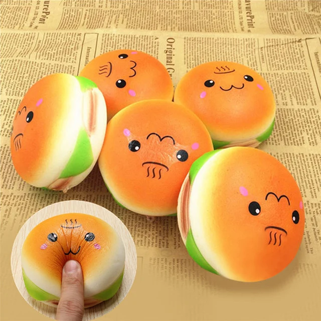 Aliexpress.com : Buy 10cm Soft Emoji Bread Hamburger Buns Kawaii Squishy Charms Jumbo Toast ...