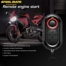 Sistema de alarma Steelmate para motocicleta, alerta de seguridad resistente al agua para motocicleta, protección de seguridad antirrobo, arranque de motor a distancia