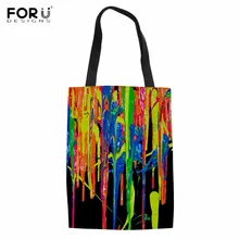 FORUDESIGNS/Harajuku Стиль фон для фотографирования с яркими женские зимние сапоги большого Ёмкость хозяйственные сумки женские Повседневное сумка для покупок складной, из ткани сумка Eco