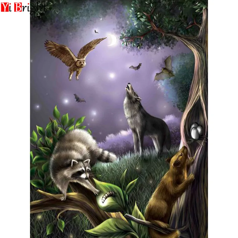 

Full DIY 5D Diamond Painting animal wolf Cross Stitch Diamond Embroidery Patterns rhinestones Diamond Mosaic XY1