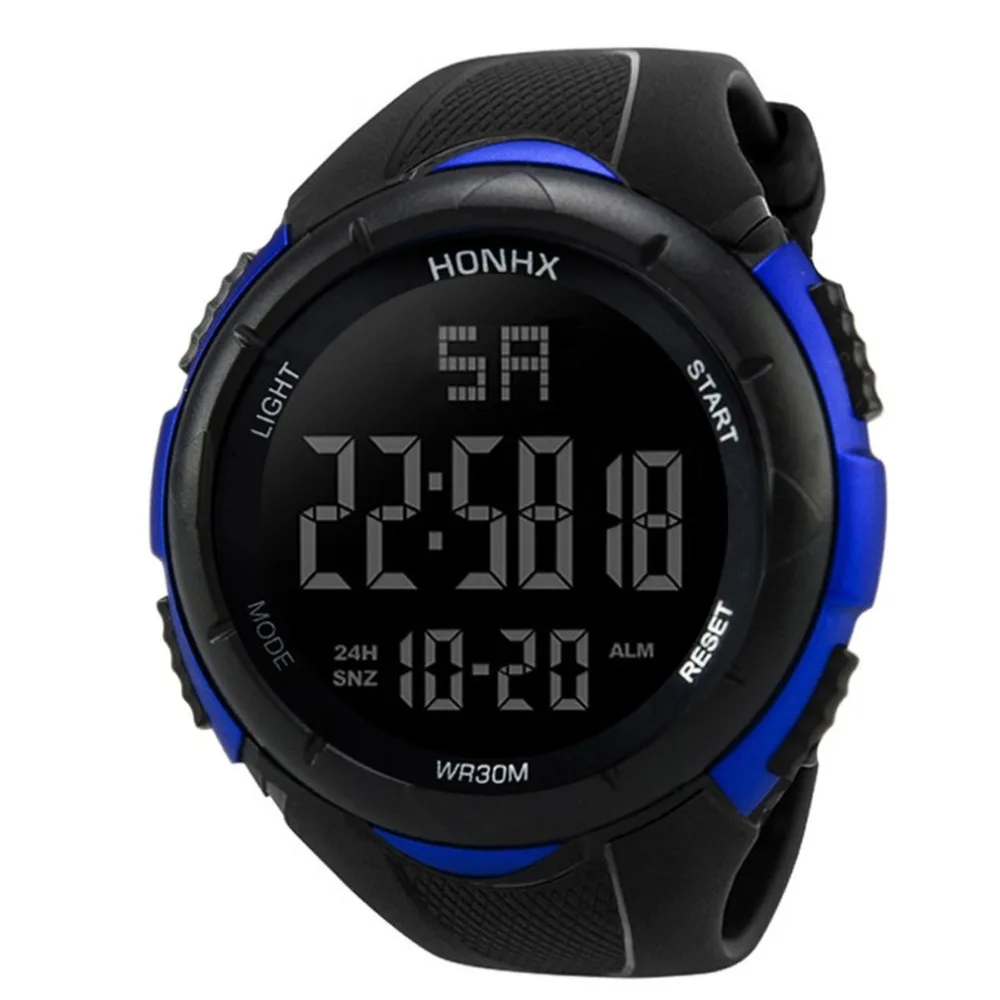 Высокое качество Для мужчин мальчик спортивные часы светодиодный электронные цифровые часы 50 м Водонепроницаемый Повседневное Открытый