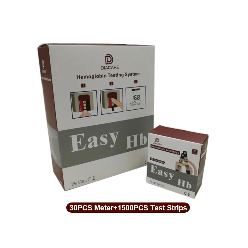 

30PCS Hemoglobin Test Machine with 1500PCS Test Strips/POCT Hemoglobin Meter/ Hemoglobin Analyzer