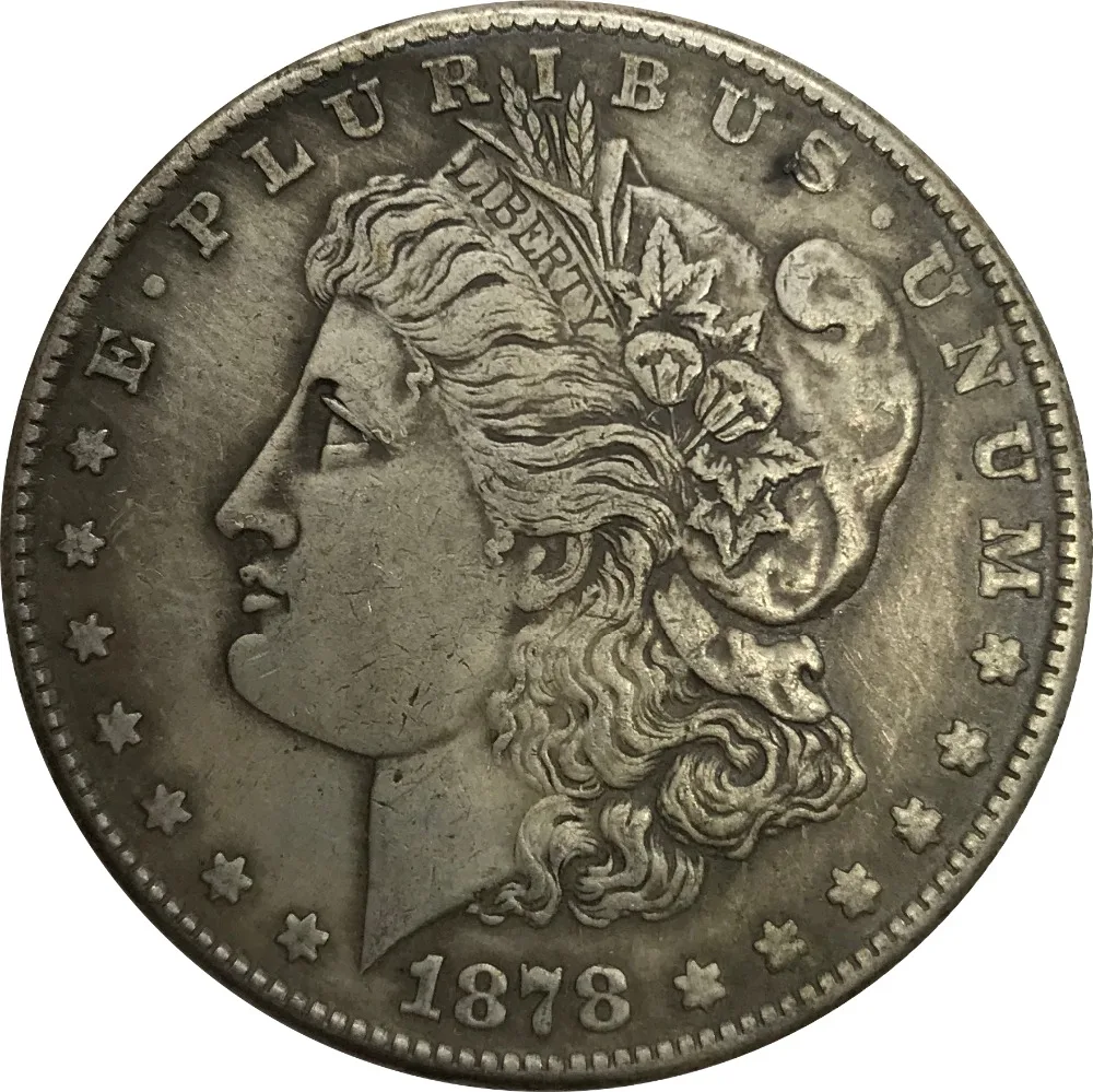 

Untied States of America 1 One Dollar Morgan Dollar 1878 s Cupronickel Silver Plated Copy Coins