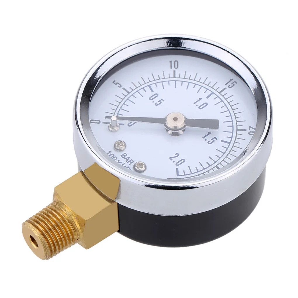 Flushzing Mini Portable 0-30 PSI 0-2bar NPT Oil Water Pressure Gauge Double Scale Air Compressor Hydraulic Pressure 