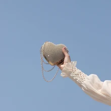 Женские вечерние сумки в форме сердца с бриллиантами, Сумочка на плечо с цепочкой, вечерние клатчи, вечерние сумки для свадьбы