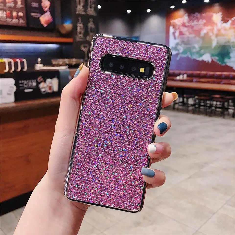 Luxury Brand 3D Glitter Soft Case For Samsung S10 S10E S9 Plus S8 Cover Bling Plating iphone XS MAX XR SE 5 6 6s 7 8 |