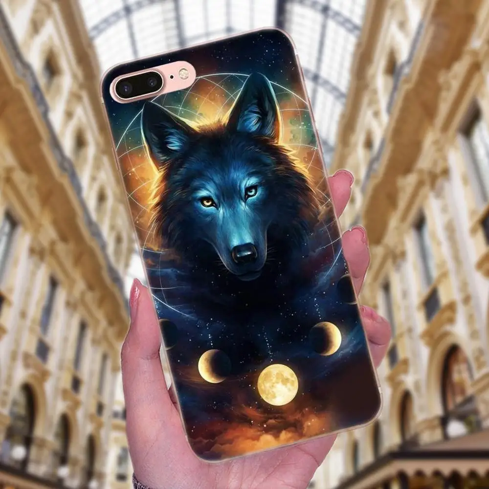 Цветной волк для Huawei P7 Honor 4C 5A 5C 5X 6 6C 6A 6X 7 7X 8 9 V8 V10 Y3II Y5II Y6II G8 Play Lite|Бамперы| |