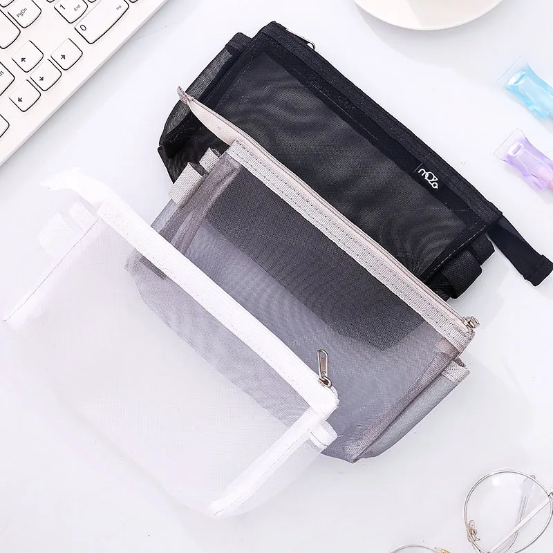 

Transparent Mesh Pencil Case for Kids Girls Boys Child Student Gifts Pencilcase for Office School Small Pen Bags Pencil Case Box