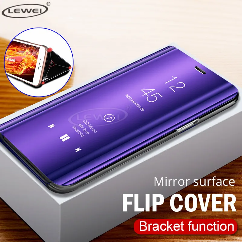 

Smart Mirror Flip Phone Case For Samsung Galaxy S10 Lite S9 S8 S7 S6 Edge Plus Clear View Cover For Samsung Galaxy Note 9 8 Case