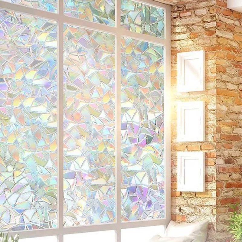

45x100CM 3D No Glue Decorative Films Glass Window Film Window Film Stained Glass Pattern Window for Office & Home