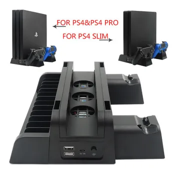 

Multi-function Host Cooling Base Disc Storage Bracket PS4 Wireless Controller Charger for PS4/SLIM/PRO Slim