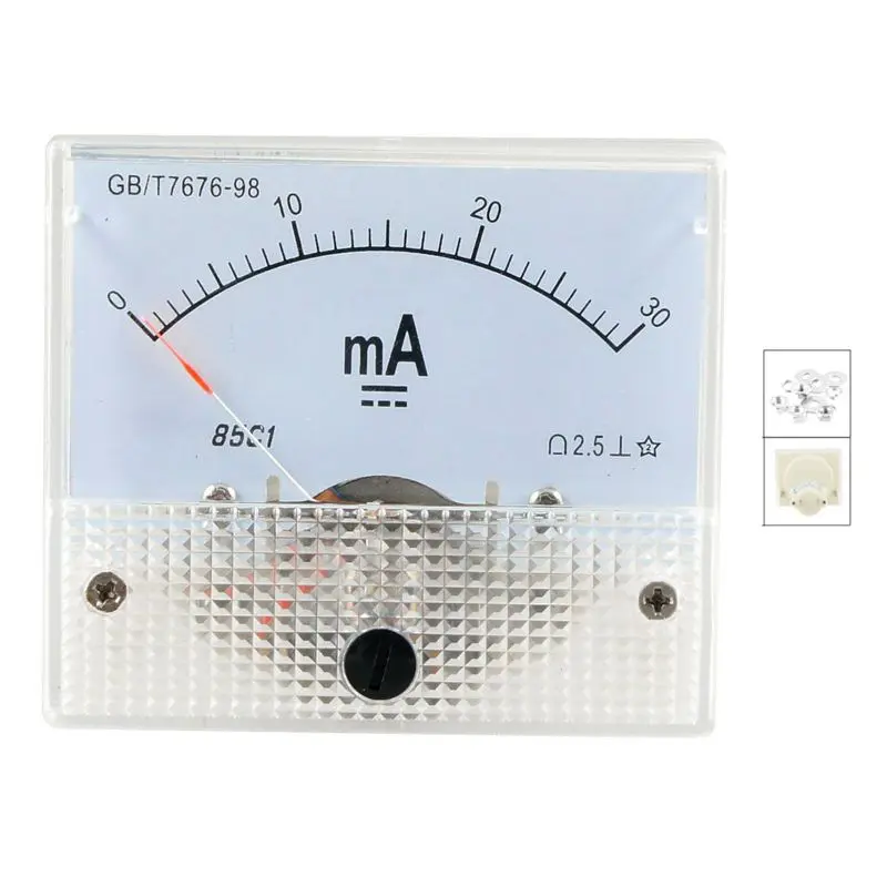 Горячая DC 0-30MA аналоговый ток Панель метр амперметр 85C1 30MA, белый