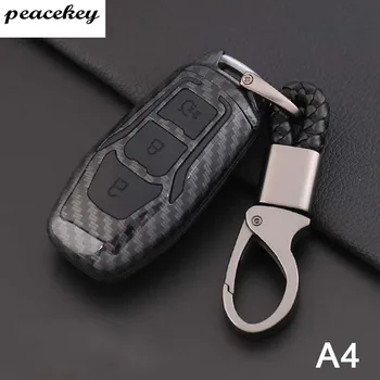 

Carbon Silicone Protection Decoration Car Key Case Cover Keychain for Ford Escort Mondeo Everest Ranger Fusion Auto Key Shell