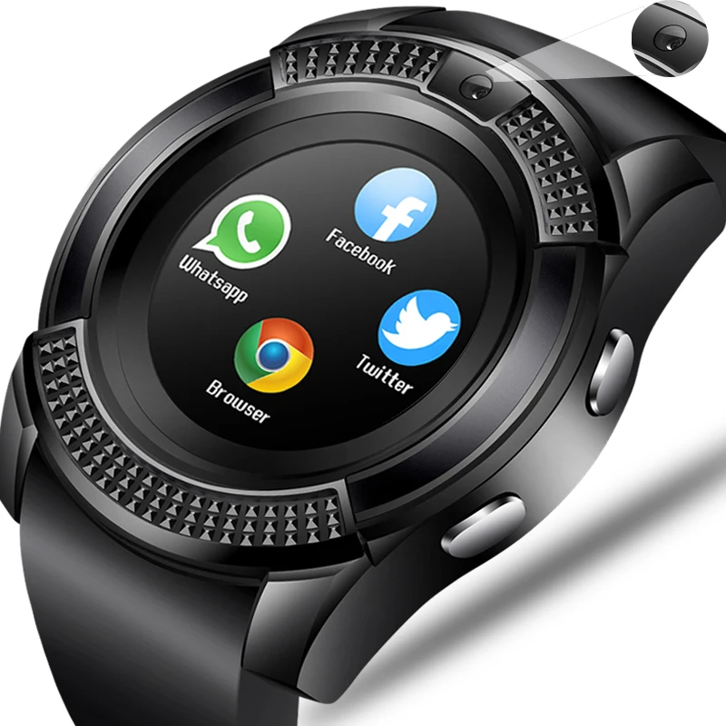 Цифровые Смарт-часы Мужские универсальные спортивные часы мужские цифровые наручные часы с камерой Bluetooth Smartwatch для Android IOS