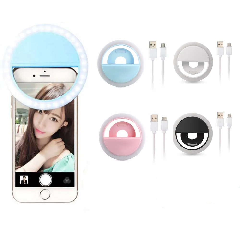 

2019 New USB Charge Selfie light Portable Flash Led Camera Phone Enhancing Photography Ring Light For iPhone Smartphone