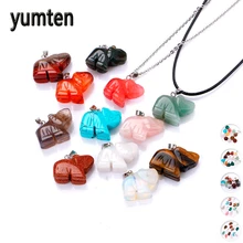 Yumten Men Gemstone Charms Crystal Women Pendant Natural Stone Necklace Fine Jewelry Lot Set 12 PCS Friend Female Choker Gift yumten topaz necklace women natural stone leaf pendant men choker flower charms jewelry yoga anime vintage kolye choker korea