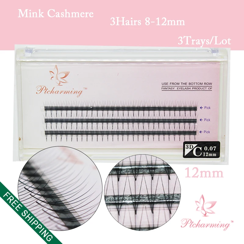 3Tray/Lot handmade luxury Lash Premade Volume Lash Fans 3D Volume Fans