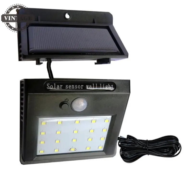 

20 LEDs Split Solar Powered Light Bulb Outdoor Waterproof PIR Motion Sensor 3 Modes Separate Garden Street Night Lamp Wall Light