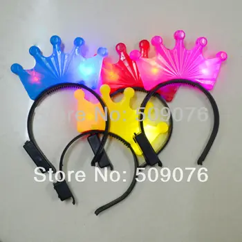 

Free shipping 12pcs/lot Glow light Crown Xmas led light headwear for birthday party xmas decoration led headband children gift
