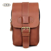 Натуральная из воловьей кожи, для мужчин Модная коричневая Портативная сумка из воловьей кожи, мужская сумка для телефона, сумочка на ремне поясная сумка 5002B