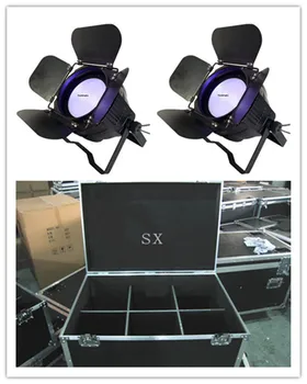 

6 pieces with flightcase 6 in1 rgbaw uv cob led par light led cob 200w stage light 200w cob par can barndoor