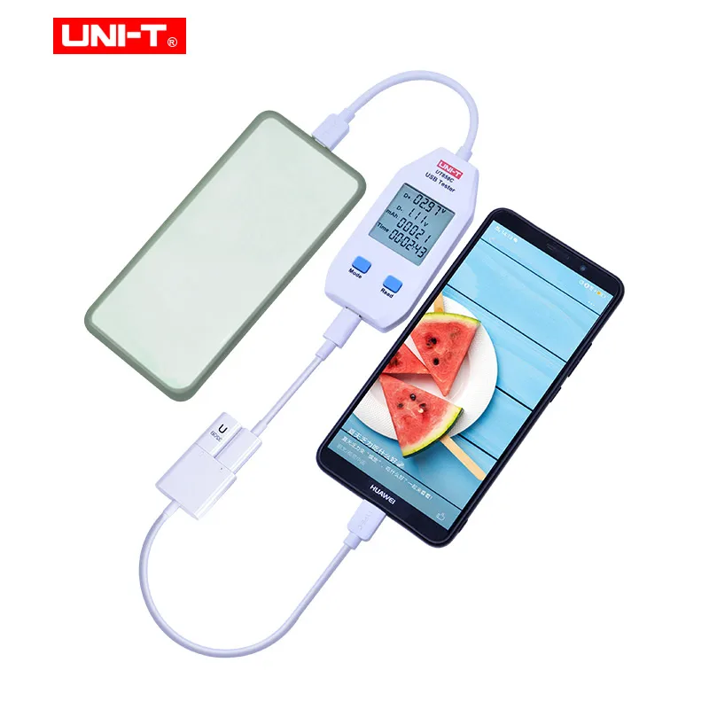 USB тестер UNI T UT658A/C/двойные Мониторы напряжения и тока Вольт амперы цифровой