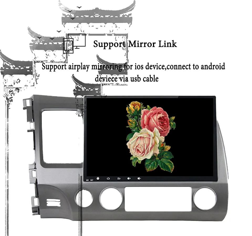 Flash Deal 2 din 4+64GB Android 9.0 Car dvd Head Unit 10.1 inch for Honda Civic 2006-2011 HD GPS Radio tape recorder RDS BT wifi Head Unit 3