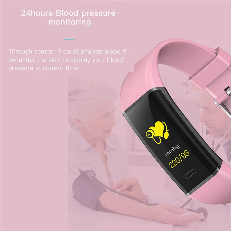 MK05 Smart Bracelet Heart Rate Monitor Blood Pressure Fitness Tracker IP67 Waterproof Bracelet Multi Sport Mode Wristband