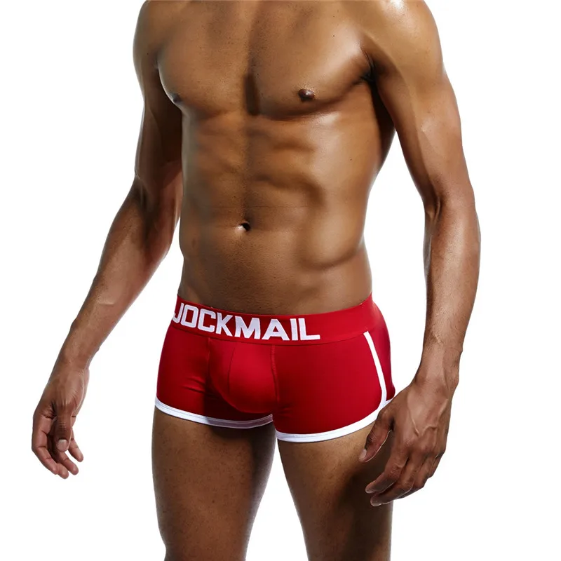 JOCKMAIL, Брендовое сексуальное мужское нижнее белье, боксеры для пениса, пуш-ап боксерские шорты, набедренная Мужская посылка, увеличивающая рост, с подкладкой, для геев