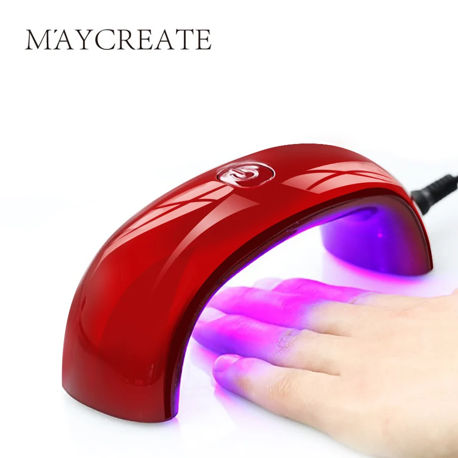 

MayCreate 9W LED Nail Dryer Portable Mini Quick Dry USB LED Lamp Nail Dryer Red White Nail Tools For Gel Nail Polish
