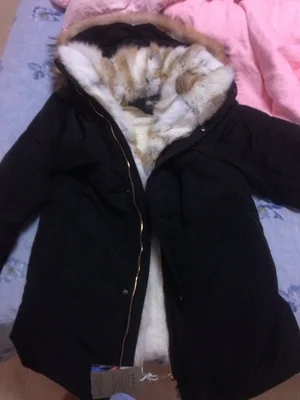 Подкладка из натурального кроличьего меха для женщин и мужчин, парные парки, новинка, меховое плотное хлопковое пальто с капюшоном, супер теплые зимние куртки