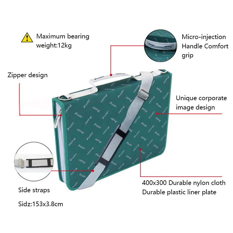 ST-13S многофункциональная сумка для инструментов набор инструментов для ремонта сумка модная передовая зеленая сумка для инструментов-большой и плечевой ремень
