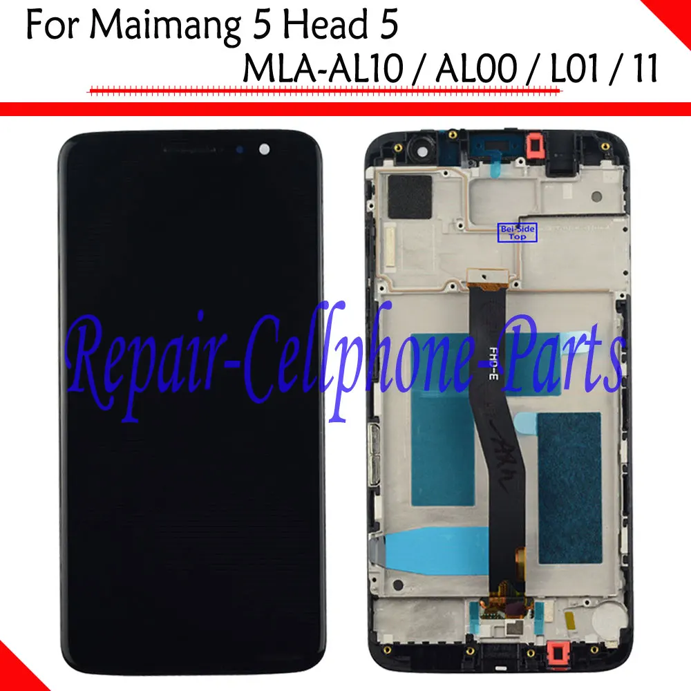 

Black New Full LCD DIsplay+ Touch Screen Digitizer + Frame Cover Assembly For Huawei Maimang 5 Head 5 MLA-AL10 / AL00 / L01 / 11
