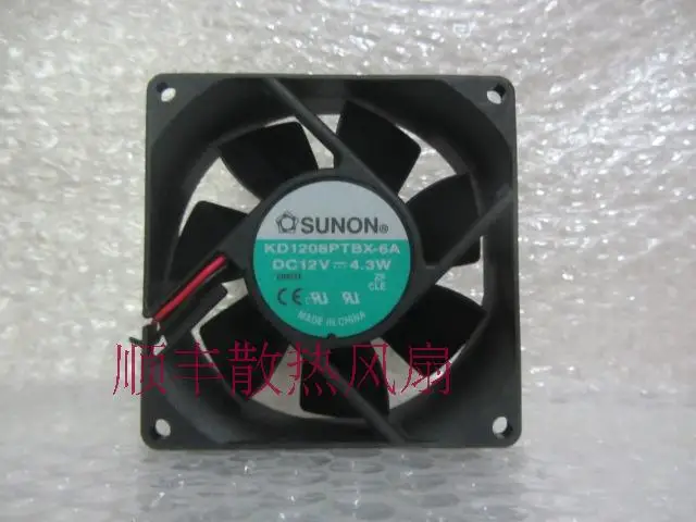 

SUNON KD1208PTBX-6A DC 12V 4.3W 80x80x25mm 2-Wire Server Cooler Fan