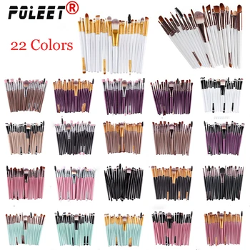 

DHL Ship 50set/Lot Wholesale Pro 20Pcs Makeup Brush Tool Set Eye Shadow Foundation Eyebrow Eyeliner Eyelash Lip Brush Cosmetic