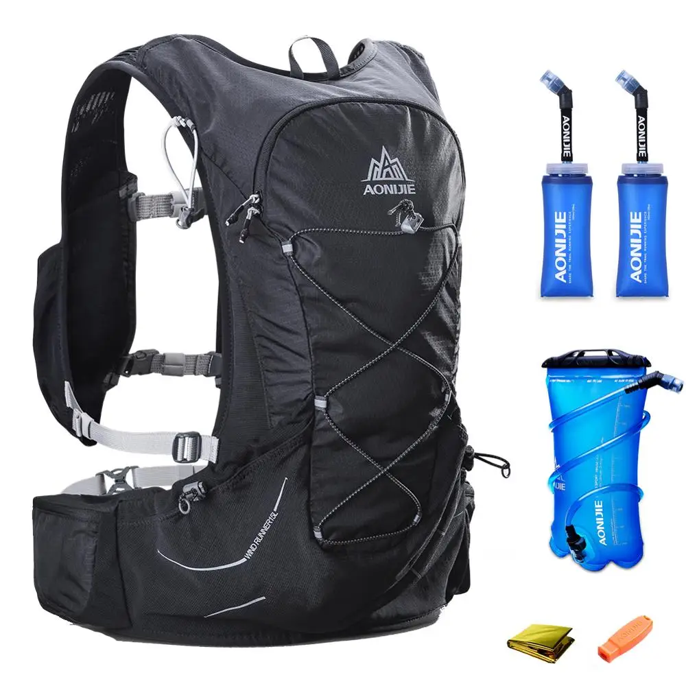 15L AONIJIE мужской женский гидратационный рюкзак для бега на открытом воздухе, для бега, для гонок, походов, марафона, рюкзак 2л, сумка для воды 2, 350 мл, мягкая фляга