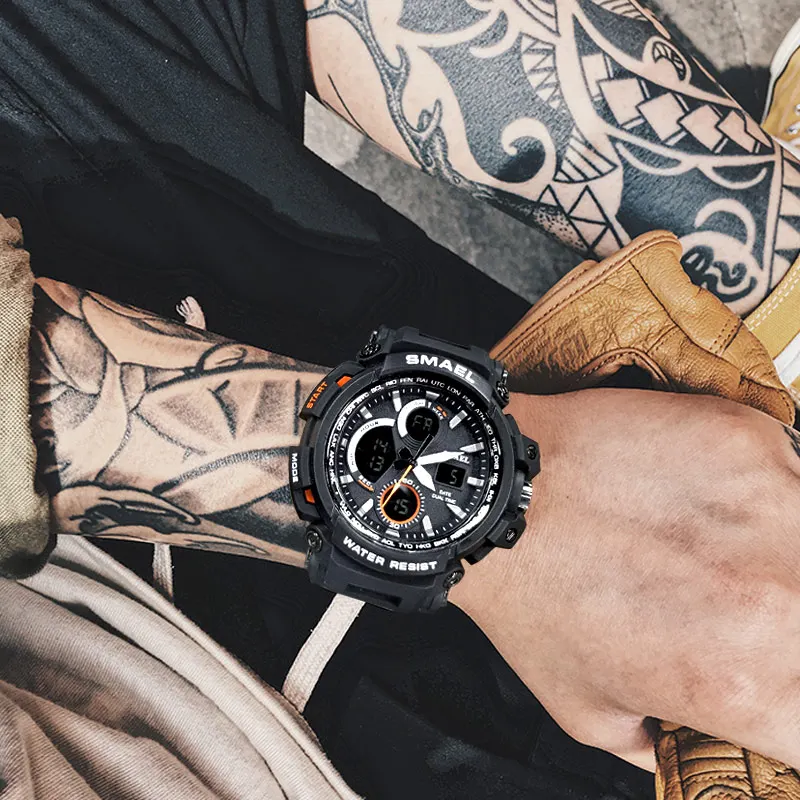  SMAEL Digital Watch Men Military Army Outdoor Sport Watch Water Resistant Date Calendar LED Electro