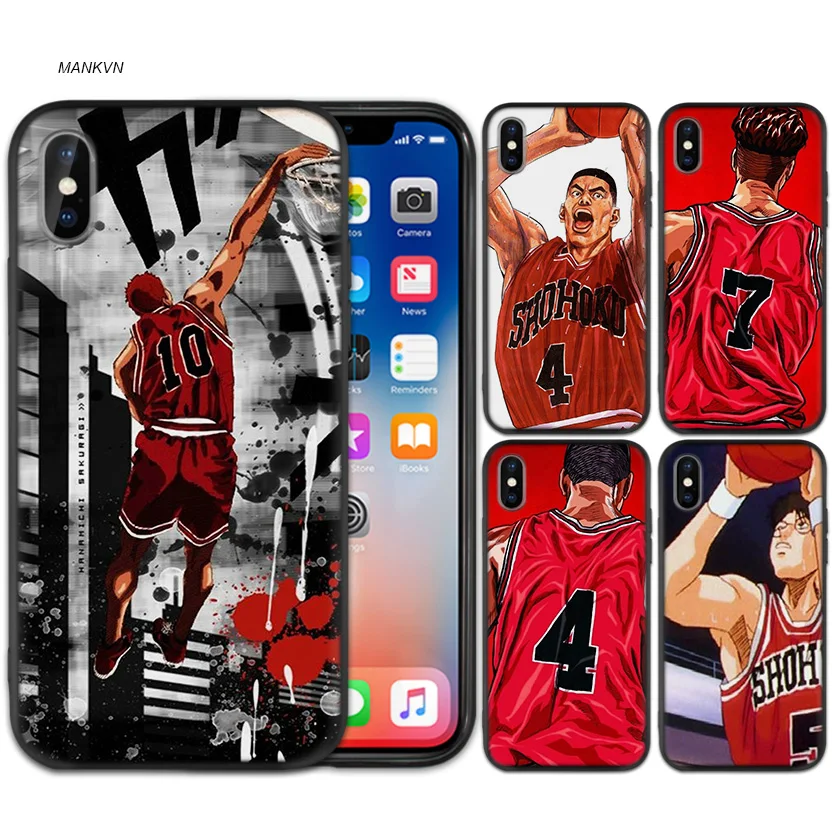 

Case Cover for iPhone XS Max X XR 6 6s 7 8 Plus 5 SE 5S Scrub Silicone Phone Cases Soft Slam Dunk