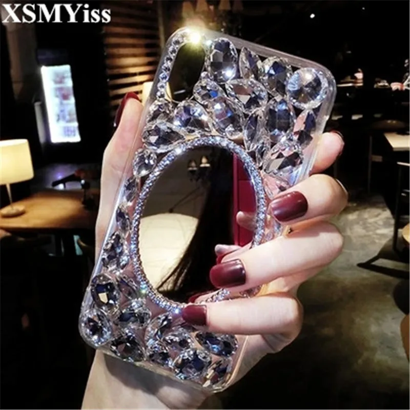 

LaMaDiaa Rhinestone Case Diamond Bling Phone mirror Cover coque fundas For Samsung Galaxy J3 J5 J4 J6 J7 J8 A6 A8 A3 A7 A5 2017