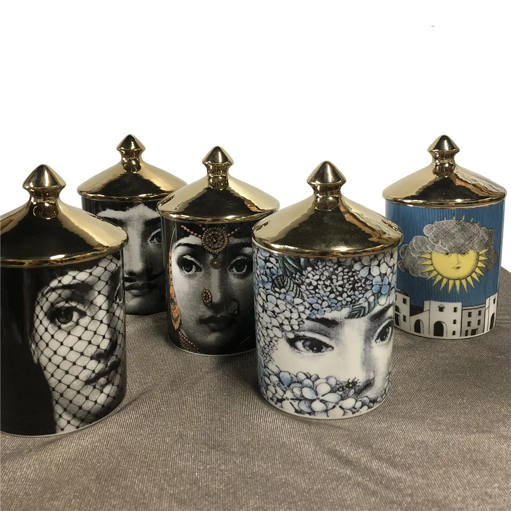 Подсвечники Fornasetti, украшение для дома, керамическая банка ручной работы, цветочные горшки, шкатулка для украшений, ретро, Lina, подсвечник для лица