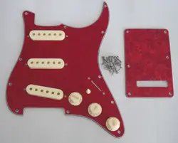 Красный жемчуг ST SSS Pickguard с состаренным белым звукоснимателем крышки ручки наконечник