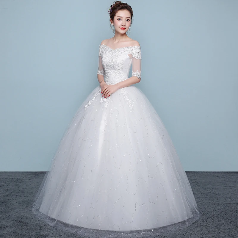 Fansmile аппликация винтажные кружевные платья свадебное платье плюс размер подгонянное свадебное турецкое платье FSM-439F