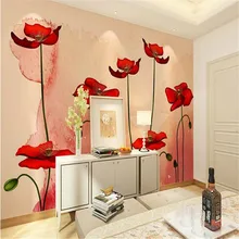 Custom photo wallpaper Plant flowers pastoral European modern background poppy flowers large mural 3d wall murals wallpaper Custom photo wallpaper Plant flowers pastoral European modern background poppy flowers large mural 3d wall murals wallpaper