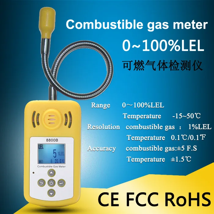 

Newest Gas Detector Gas Alarm Combustible Gas Leak Detector Adjustable Sound Light Alarm Tester for Home Office Security