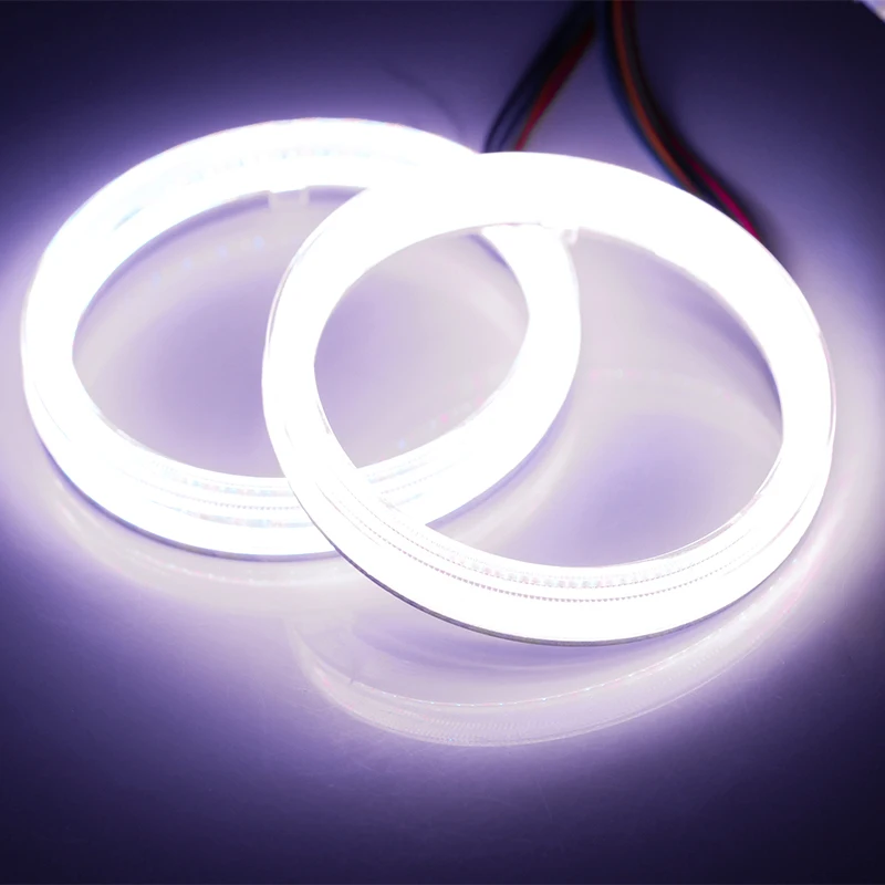 RGB LED Angel Eyes Headlights New Multi Color 6cm RGB COB