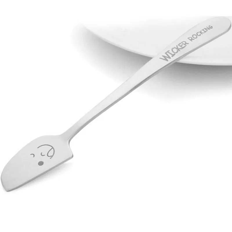 

Cartoon Pattern Stainless Steel Korean Butter Knife Wedding Gifts Creative Steak Knives for Guests Smile Cheese Dinner Knives